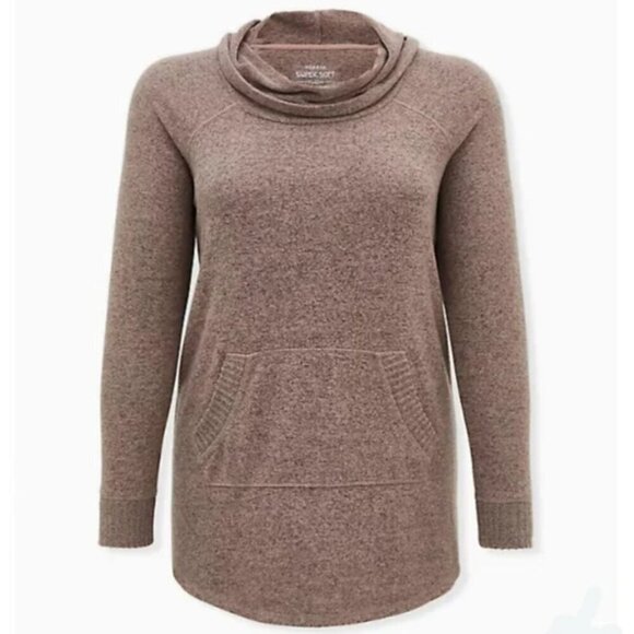 Torrid Super Soft Plush Walnut Cowl Neck Tunic Sweatshirt 3x 22 24 - Picture 4 of 11